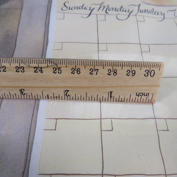 Spring Floral Gardening Wheelbarrow BLANK Calendar Magnetic/hangs/tear off pgs - Picture 3 of 7